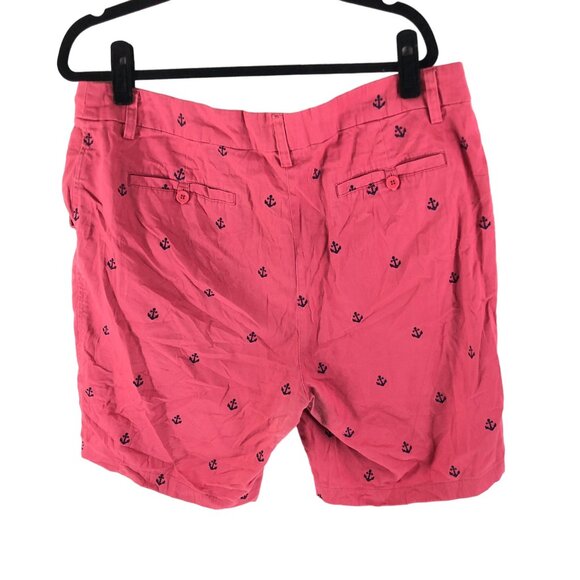Cambridge Dry Goods Womens Pink Anchor Print Shorts Cotton Stretch Size 14W - Picture 2 of 4